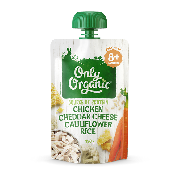 Only Organic Chicken Cheddar Cheese Cauliflower Rice 8mos+