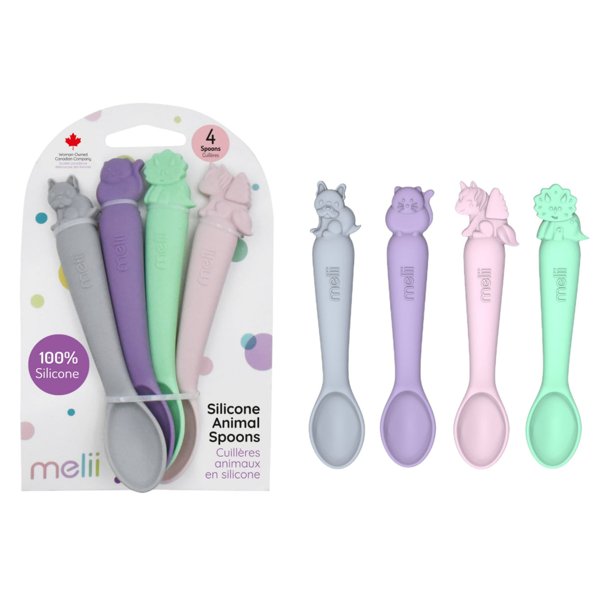 Melii 3 Piece Silicone Feeding Set  Lime, mint, blue main image 1