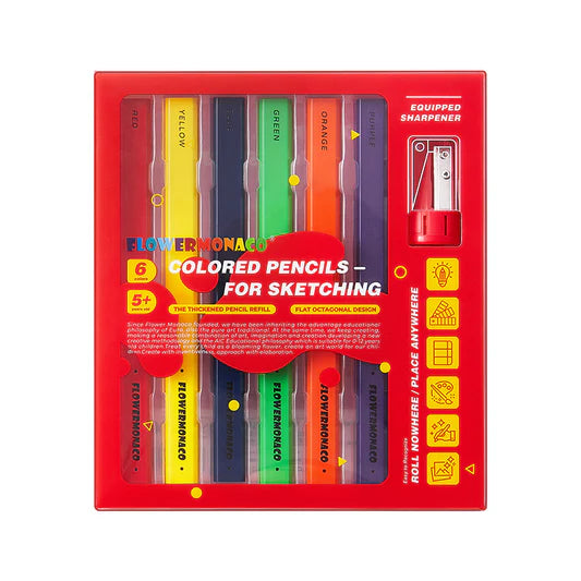 Flower Monaco Flat-Barrel Colored Pencils