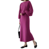 Artse MNL Knit Trumpet Long Sleeves Skirt Set