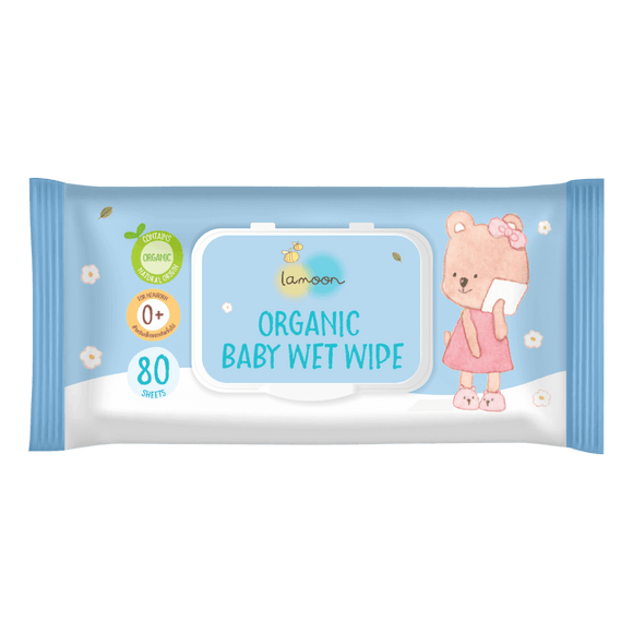 Lamoon Organic Baby Wet Wipes 80 Sheets (2 Packs)