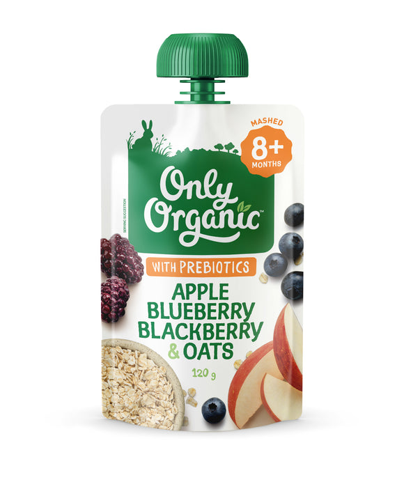 Only Organic Apple Blueberry Blackberry & Oats 8mos+