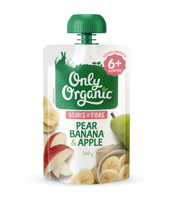Only Organic Pear, Banana & Apple 6mos+