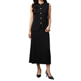 Artse MNL Knit Vest and Pleated Skirt