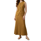 Artse MNL Knit Vest and Pleated Skirt