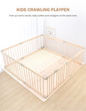 Olive and Cloud Wooden Playpen
