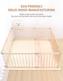 Olive and Cloud Wooden Playpen