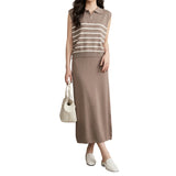Artse MNL Stripe Zip Top and Skirt Set