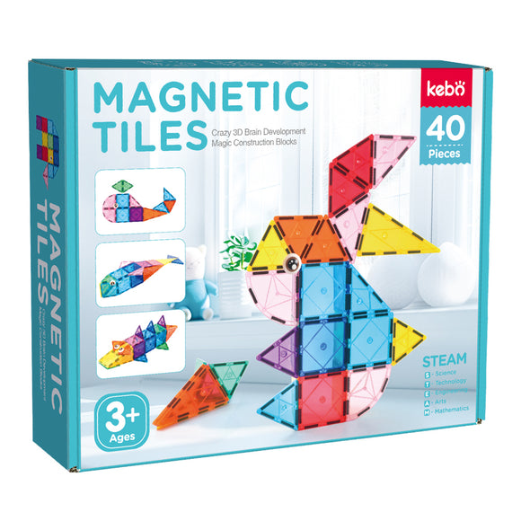 Playdate Kebo Magnetic Tiles 40 Pieces