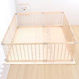 Olive and Cloud Wooden Playpen