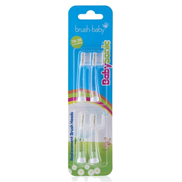 Brush Baby Replacement Baby Sonic Electric Toothbrush Heads (4 Pack)