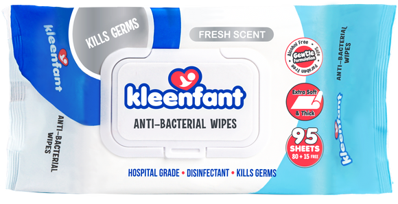 Kleenfant Anti-Bacterial Cleansing Wipes (95 Sheets)