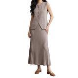 Artse MNL Knit Vest and Pleated Skirt