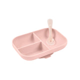 Beaba Divided Silicone Plate with 2nd Age Silicone Spoon