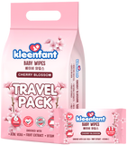 Kleenfant Cherry Blossom Baby Wipes Travel Pack (Pack of 6)