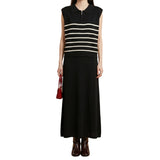 Artse MNL Stripe Zip Top and Skirt Set
