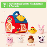 The Kiddie Concept Farm Animal Barn House Plush Toy Set