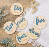 Blooming Wisdom Wooden Milestone Discs