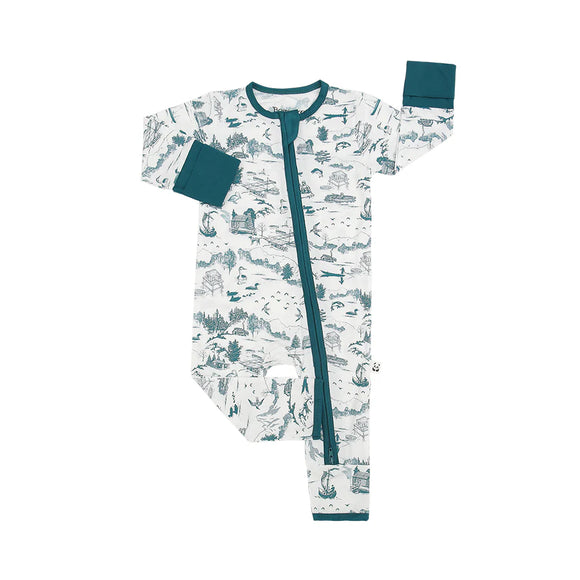 Bamberry Zippered Romper - Toile De Jouy Collection