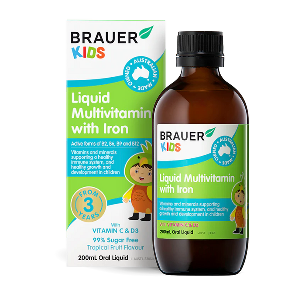 Brauer Kids Liquid Multivitamin with Iron