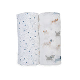 Lulujo Cotton Muslin Swaddles (Set of 2)