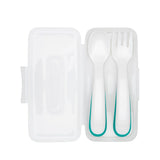 OXO Tot On-The-Go Plastic Fork And Spoon Set With Carrying Case