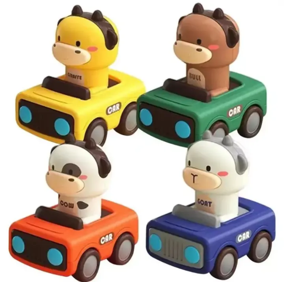 The Kiddie Concept Press and Go Animal Toy Car