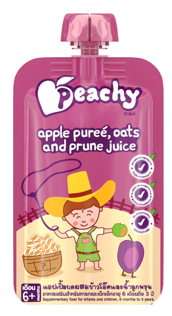 Peachy Apple Puree, Oats and Prune Juice (6m+)