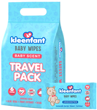 Kleenfant Unscented Baby Wipes Travel Pack (Pack of 6)