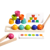 The Kiddie Concept Wooden Color Matching Balls and Stacking Cups