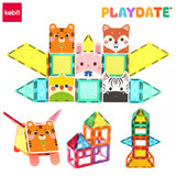 Playdate Kebo Wonderful Zoo Magnetic Tiles 62 Pieces