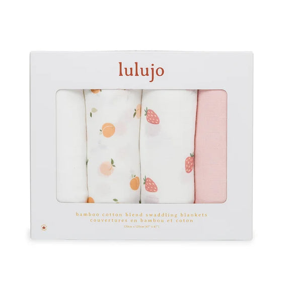 Lulujo Bamboo Muslin Swaddles XL (Set of 4)