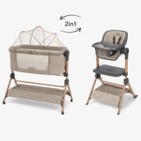 Kikkaboo Sleat Me 2-in-1 Bedside Crib & High Chair