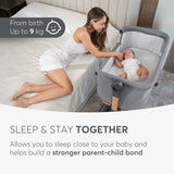 Kikkaboo Sleat Me 2-in-1 Bedside Crib & High Chair