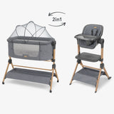 Kikkaboo Sleat Me 2-in-1 Bedside Crib & High Chair