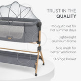 Kikkaboo Sleat Me 2-in-1 Bedside Crib & High Chair