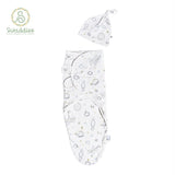 Swaddies Infant Velcro Swaddle Wrap with Knotted Hat