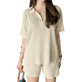 Artse MNL Knit Collar Shorts Set