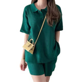 Artse MNL Knit Collar Shorts Set