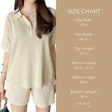 Artse MNL Knit Collar Shorts Set