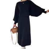 Artse MNL Knit Trumpet Long Sleeves Skirt Set