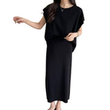 Artse MNL Knit Loose Top and Skirt Set