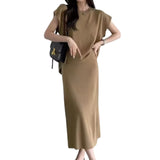 Artse MNL Knit Loose Top and Skirt Set