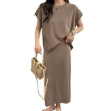 Artse MNL Knit Loose Top and Skirt Set