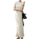 Artse MNL Knit Shirt and Long Skirt Set