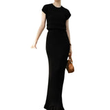 Artse MNL Knit Shirt and Long Skirt Set