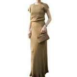 Artse MNL Knit Shirt and Long Skirt Set