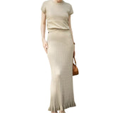 Artse MNL Knit Shirt and Long Skirt Set