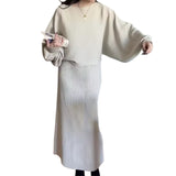 Artse MNL Knit Trumpet Long Sleeves Skirt Set