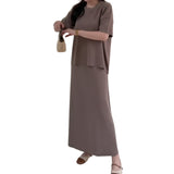 Artse MNL Shirt Loose Top and Skirt Set